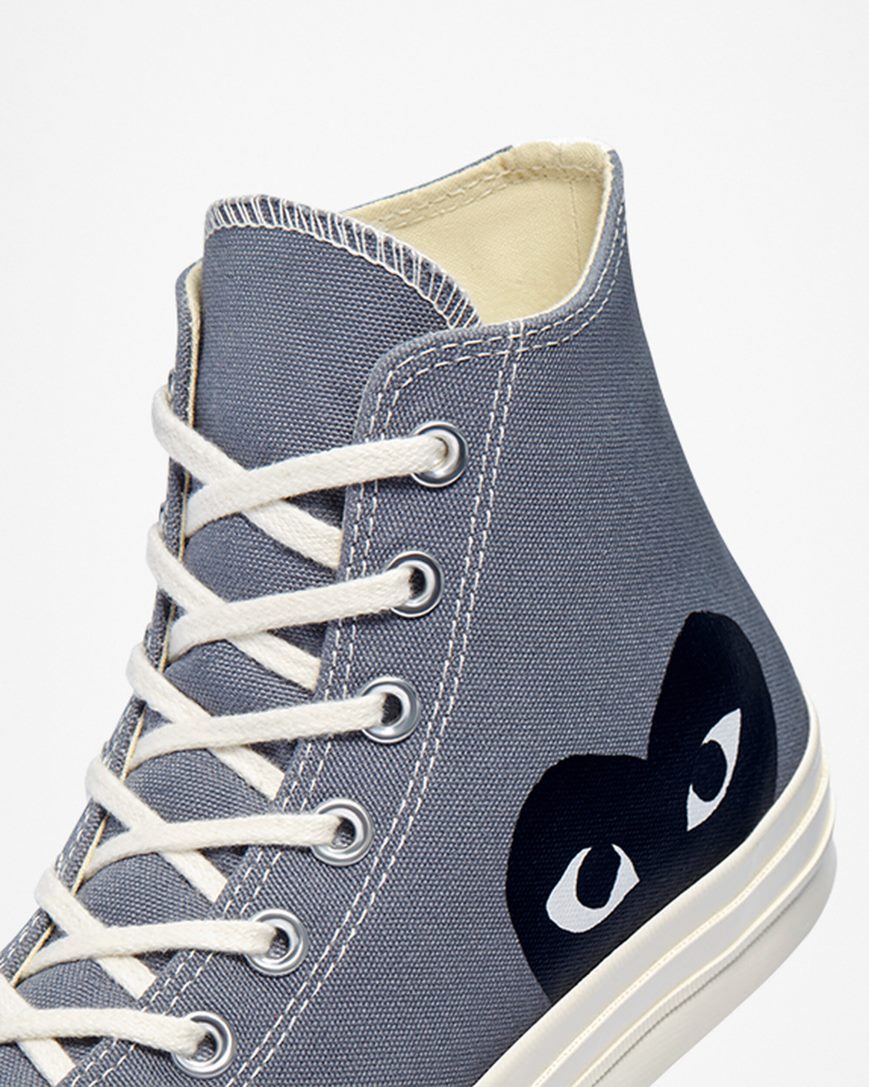 Tenis Converse x Comme des Garçons PLAY Chuck 70 Cano Alto Masculino Cinzentas Pretas | PT T00815T